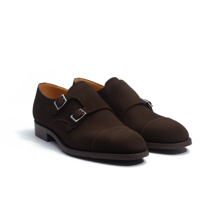 J.m. Weston Derby Double Boucle Homme En Cuir Veau Velours Marron