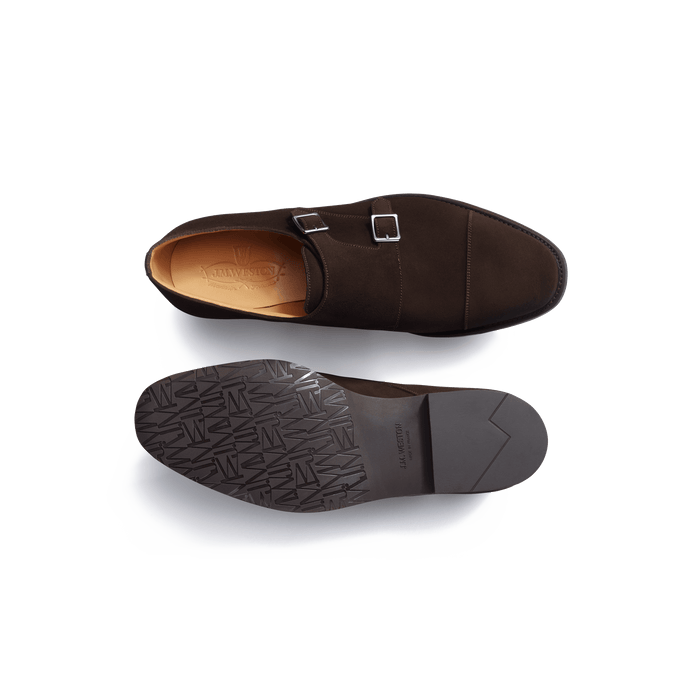 J.m. Weston Derby Double Boucle Homme En Cuir Veau Velours Marron