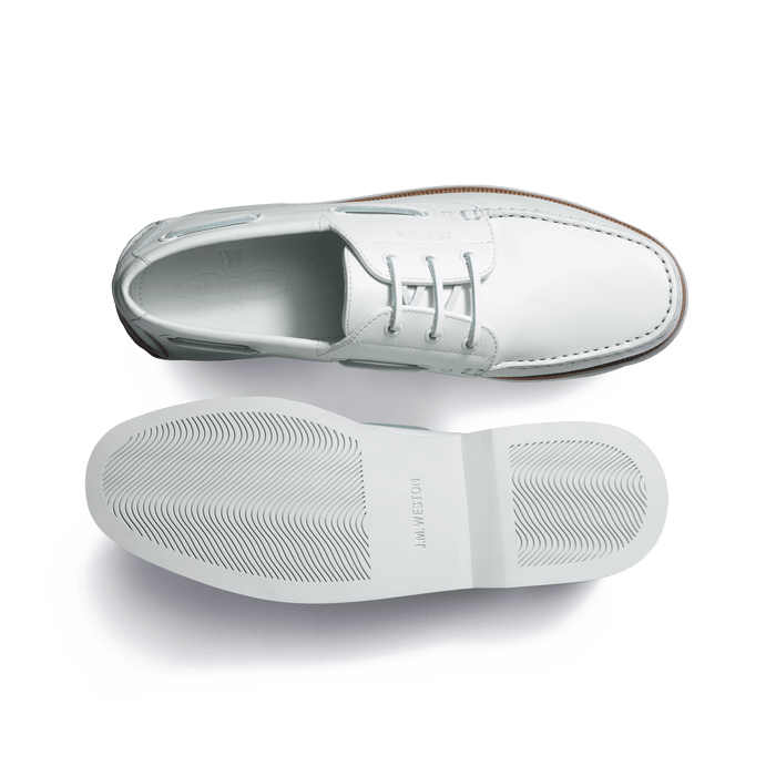 J.m. Weston Derby DoubleVent Homme En Cuir Veau Lisse Déperlant Blanc