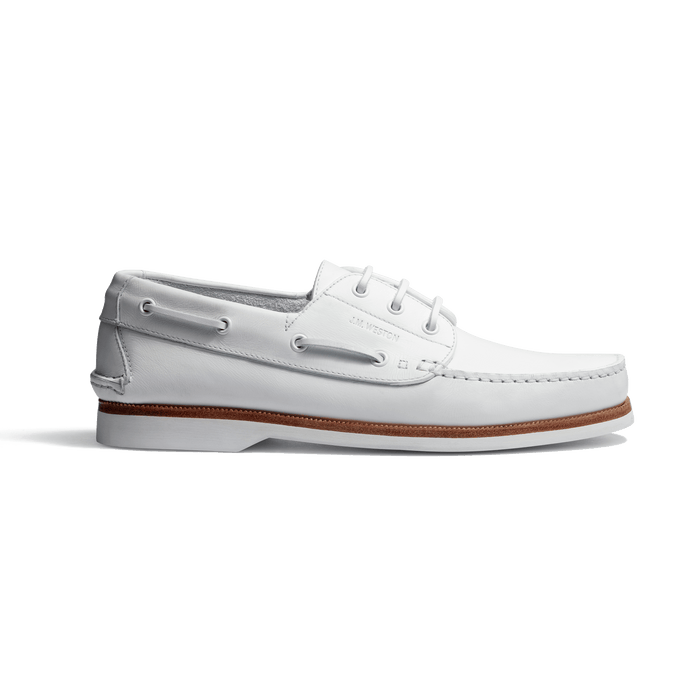 j.m. weston Derby DoubleVent homme en cuir veau lisse déperlant blanc