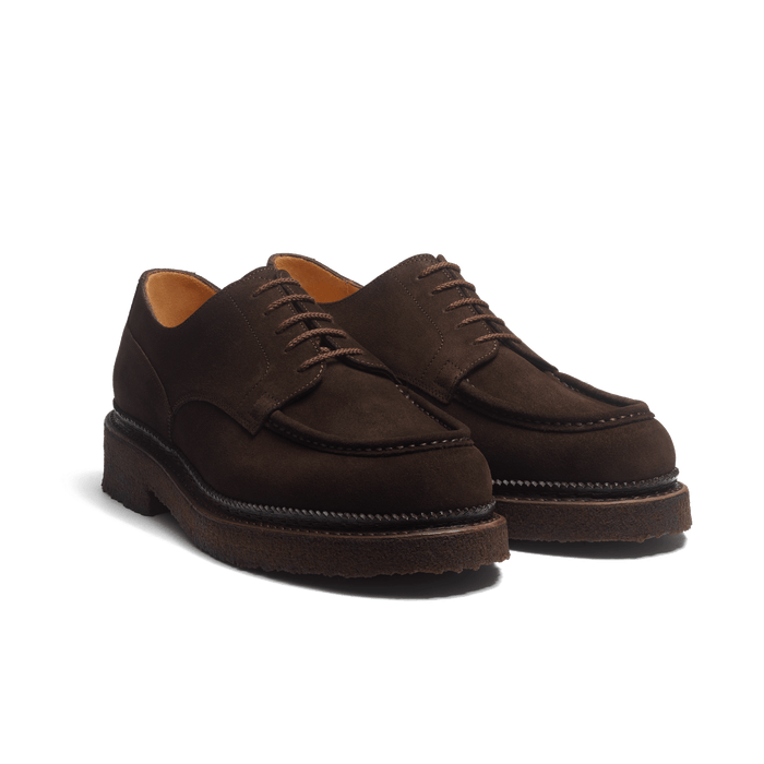 J.m. Weston Derby Golf Eugène Semelle Crêpe En Cuir Veau Velours Marron