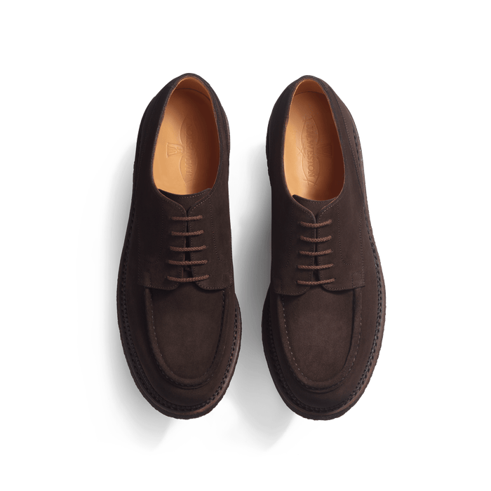 J.m. Weston Derby Golf Eugène Semelle Crêpe En Cuir Veau Velours Marron