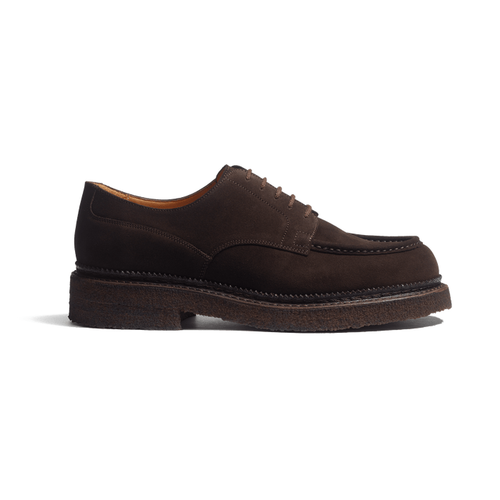 j.m. weston Derby Golf Eugène semelle crêpe en cuir veau velours marron