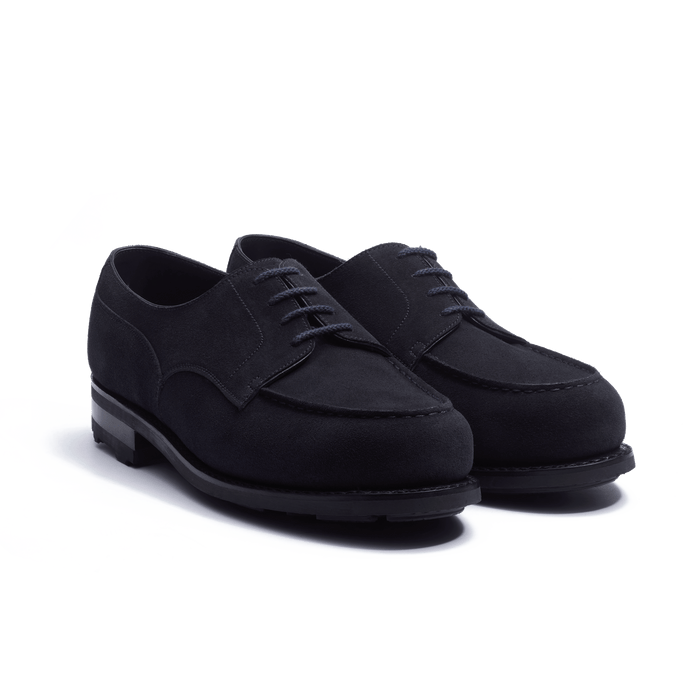 J.m. Weston Derby Golf Femme En Cuir Veau Velours Bleu Essentiel