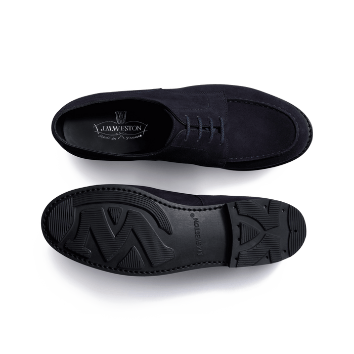 J.m. Weston Derby Golf Femme En Cuir Veau Velours Bleu Essentiel