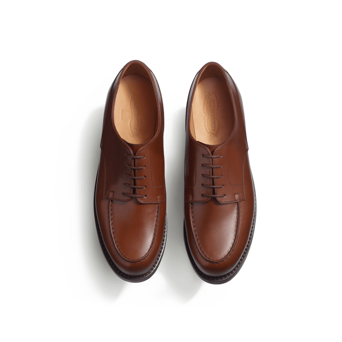 J.m. Weston Derby Golf Homme En Cuir Veau Box Marron Bergeronnette