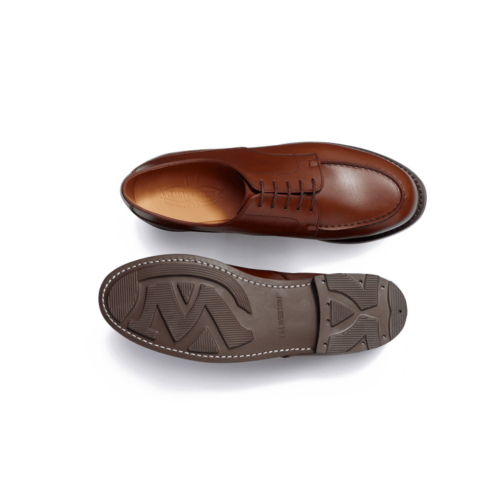 J.m. Weston Derby Golf Homme En Cuir Veau Box Marron Bergeronnette