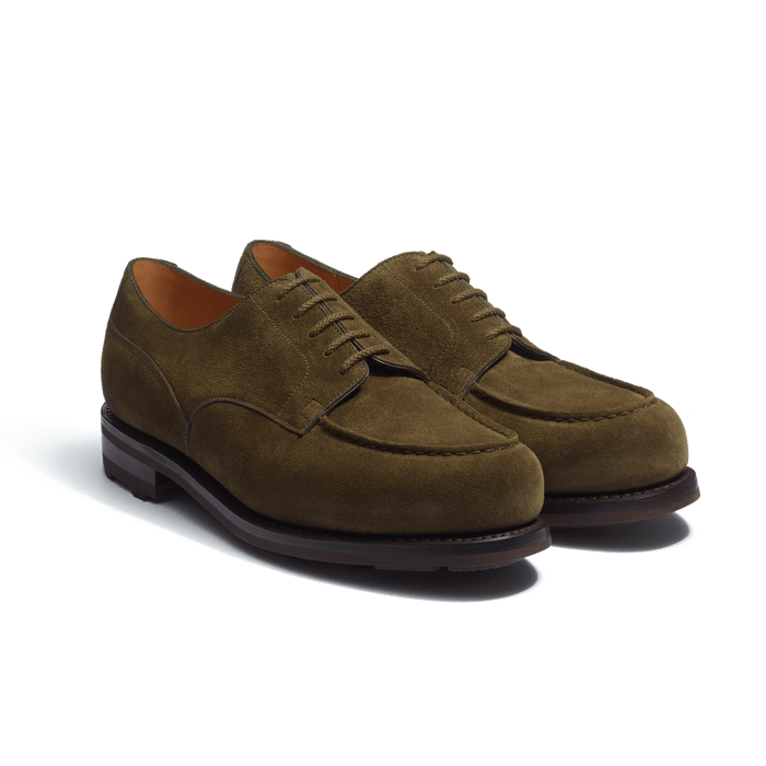 J.m. Weston Derby Golf Homme En Cuir Veau Velours Kaki