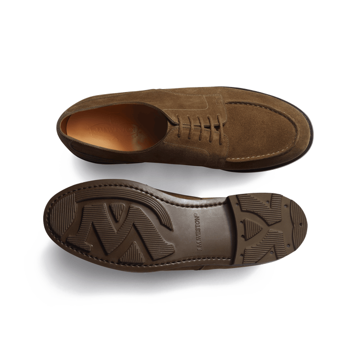 J.m. Weston Derby Golf Homme En Cuir Veau Velours Taupe