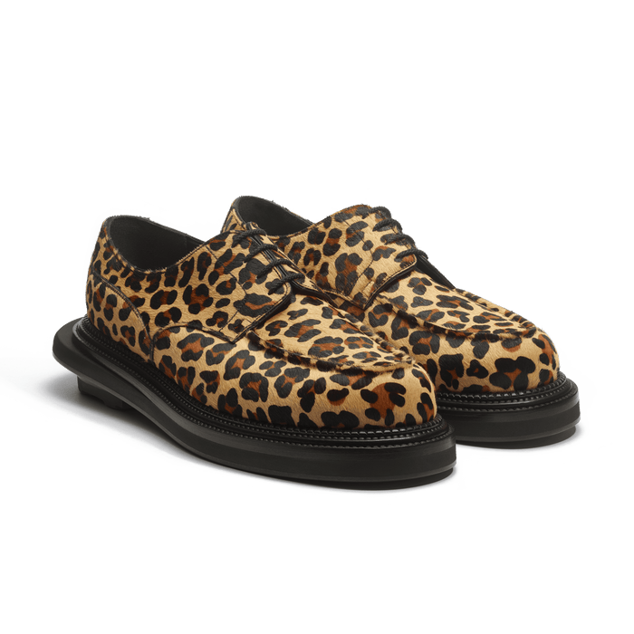 J.m. Weston Derby Golf J.M. Weston X Sacai En Cuir De Vachette Avec Poils Motif Léopard