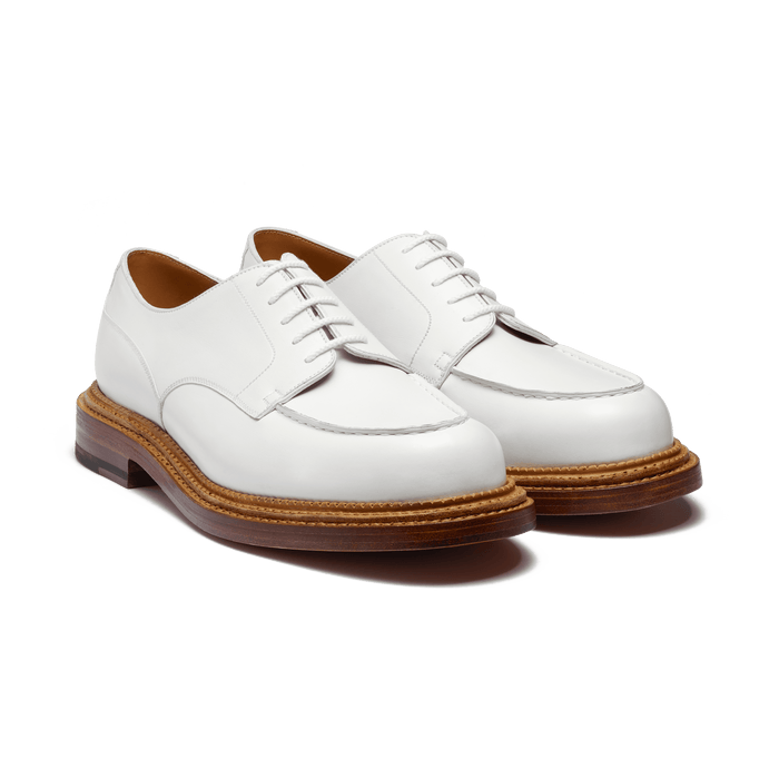 J.m. Weston Derby Golf Triple Semelle Homme En Cuir Lisse Blanc