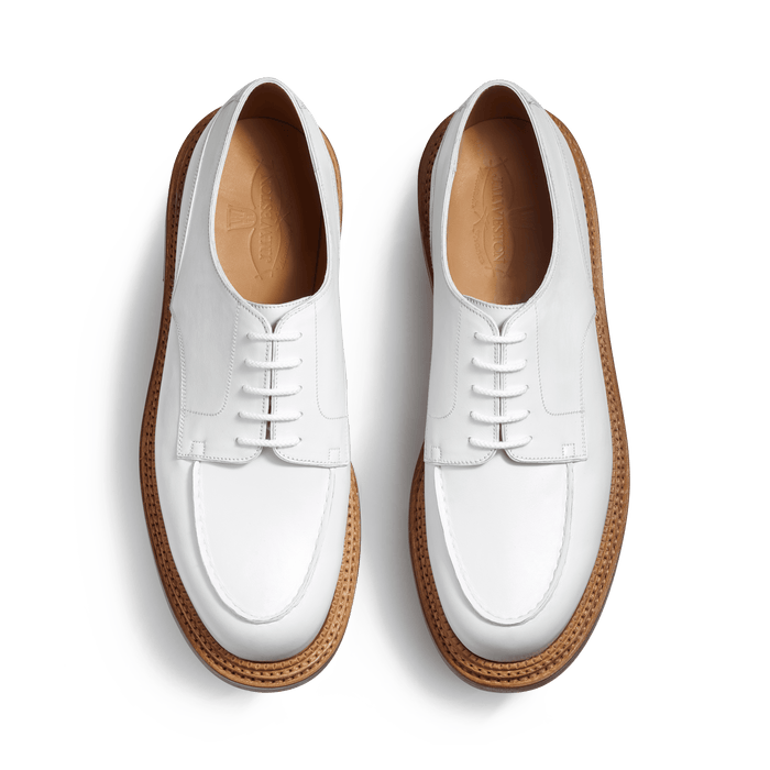 J.m. Weston Derby Golf Triple Semelle Homme En Cuir Lisse Blanc
