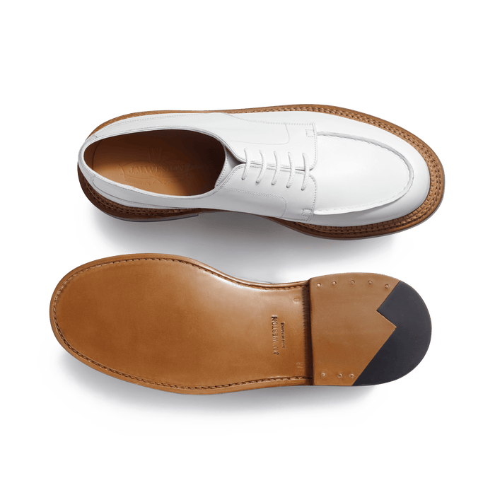 J.m. Weston Derby Golf Triple Semelle Homme En Cuir Lisse Blanc