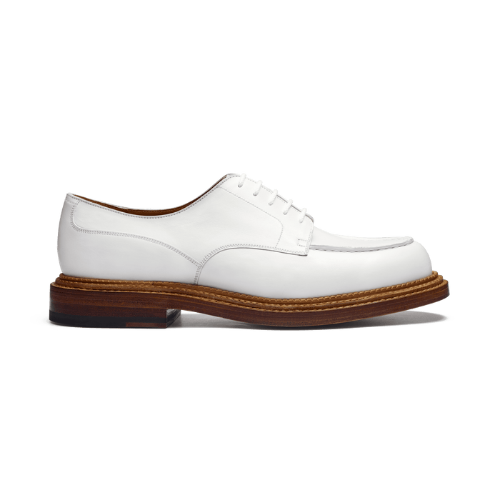 j.m. weston Derby Golf triple semelle homme en cuir lisse blanc