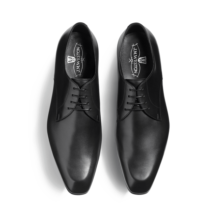 J.m. Weston Derby Monaco Patin Gomme Homme En Cuir Lisse Noir