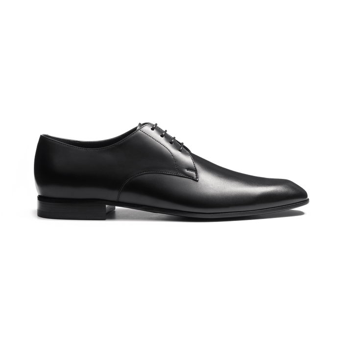 j.m. weston Derby Monaco Patin Gomme homme en cuir lisse noir