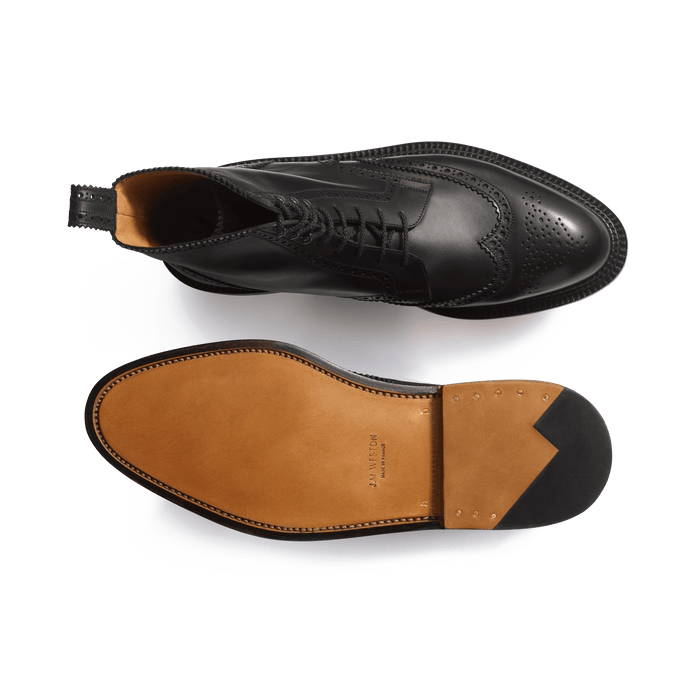 J.m. Weston Derby Montant Léonard Homme En Cuir Lisse Noir