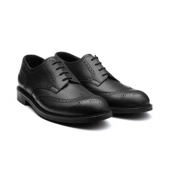 J.m. Weston Derby Perforé Miles Homme En Cuir Lisse Noir