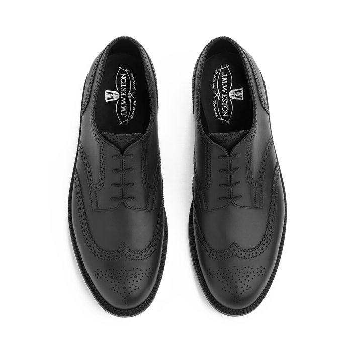 J.m. Weston Derby Perforé Miles Homme En Cuir Lisse Noir
