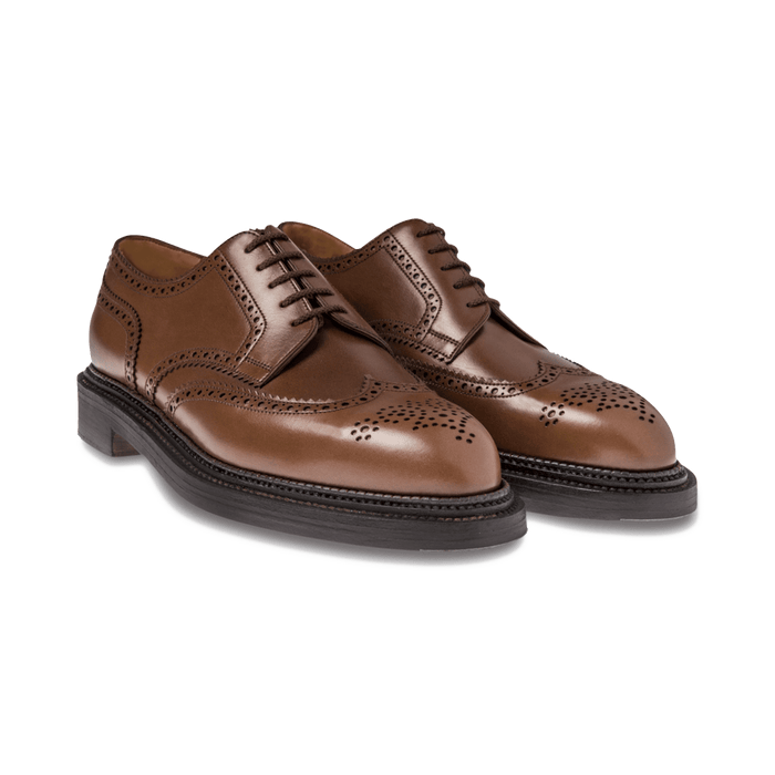 J.m. Weston Derby Triple Semelle Homme En Cuir Lisse Marron