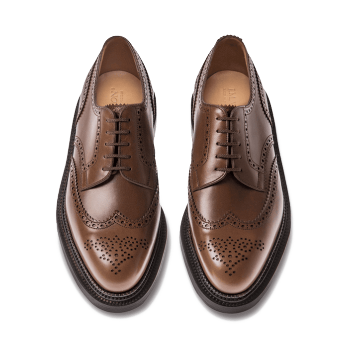J.m. Weston Derby Triple Semelle Homme En Cuir Lisse Marron