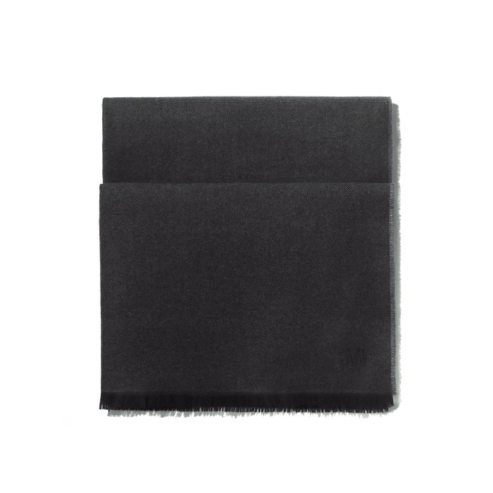 j.m. weston Echarpe Les Promeneurs en Cachemire Chevrons Gris Asphalte