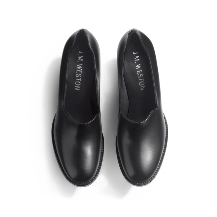 J.m. Weston Escarpin à Talon En Cuir Veau Lisse Noir