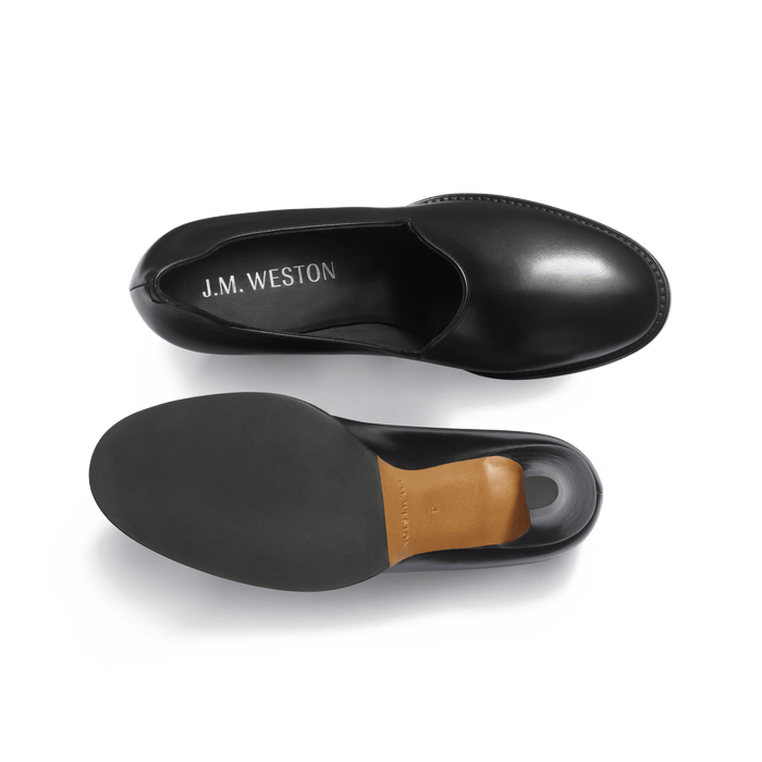 J.m. Weston Escarpin à Talon En Cuir Veau Lisse Noir