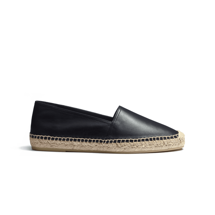 j.m. weston Espadrille Wait and Sea femme cuir veau lisse noir
