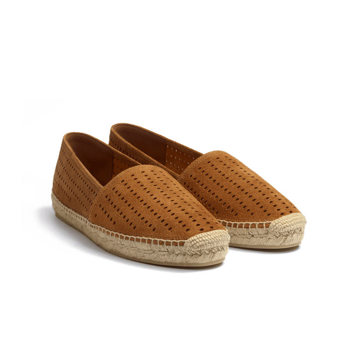 J.m. Weston Espadrille Wait And Sea Femme En Cuir Veau Velours Perforé Beachnut