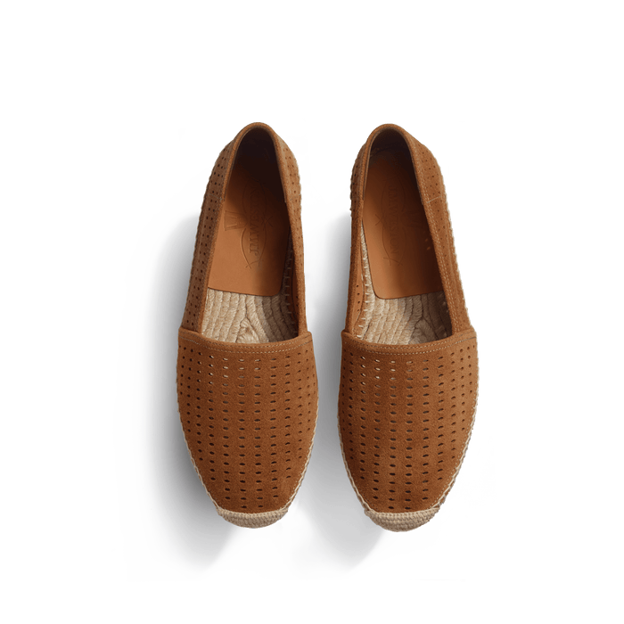 J.m. Weston Espadrille Wait And Sea Femme En Cuir Veau Velours Perforé Beachnut