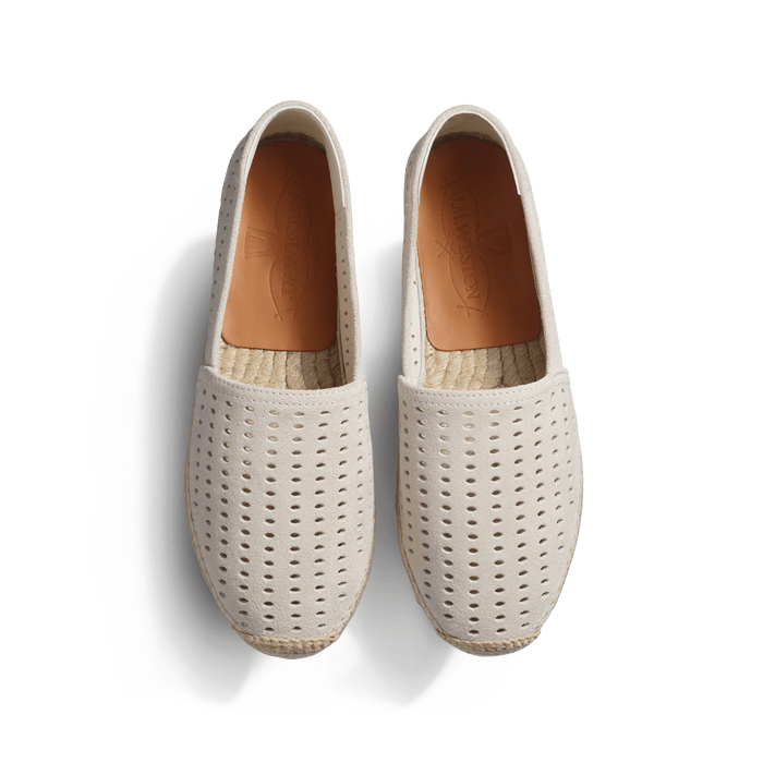 J.m. Weston Espadrille Wait And Sea Femme En Cuir Veau Velours Craie