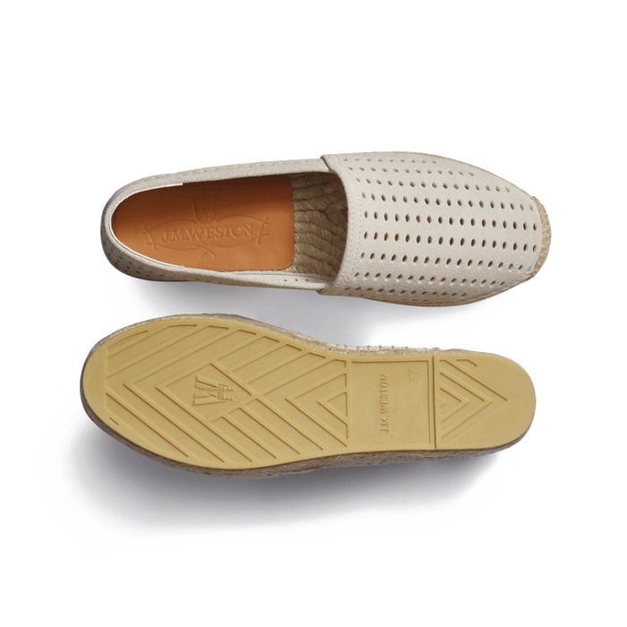 J.m. Weston Espadrille Wait And Sea Femme En Cuir Veau Velours Craie