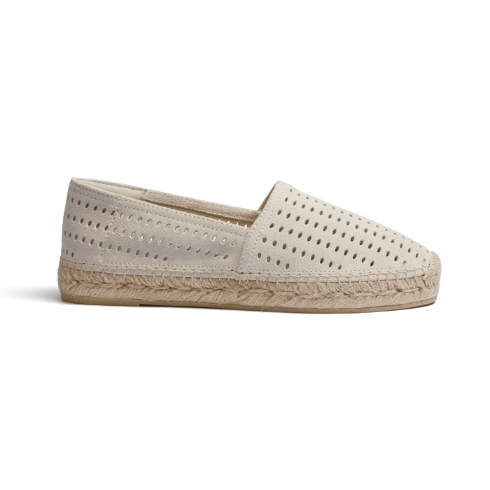 j.m. weston Espadrille Wait and Sea femme en cuir veau velours craie