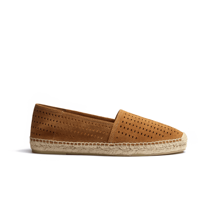 j.m. weston Espadrille Wait and Sea femme en cuir veau velours perforé beachnut