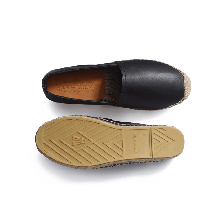 J.m. Weston Espadrille Wait And Sea Homme En Cuir Veau Lisse Noir