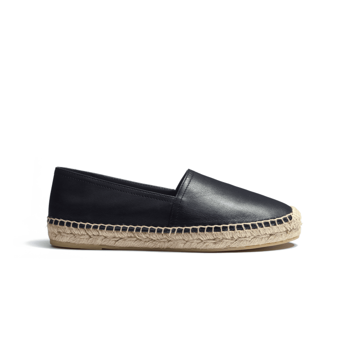 j.m. weston Espadrille Wait and Sea homme en cuir veau lisse noir