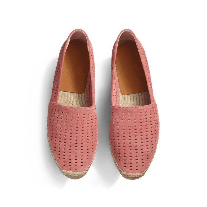 J.m. Weston Espadrille Wait And Sea Homme En Cuir Veau Velours Perforé Bois De Rose
