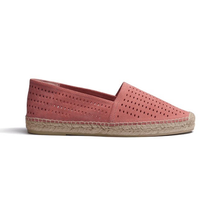 j.m. weston Espadrille Wait and Sea homme en cuir veau velours perforé bois de rose