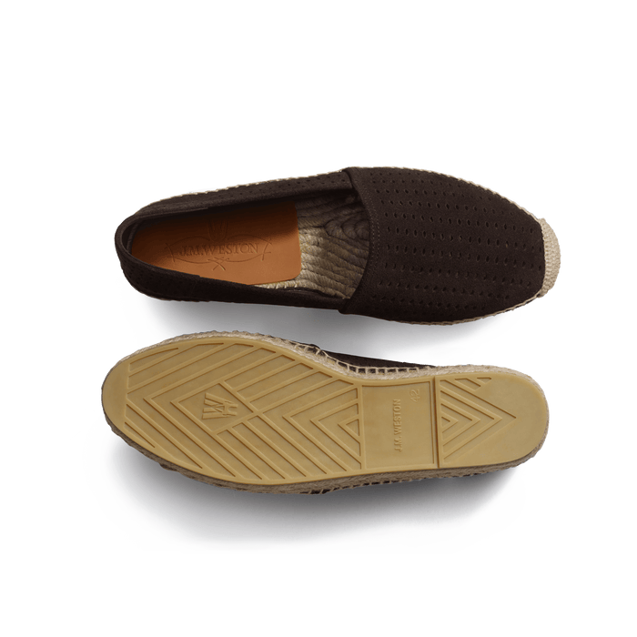J.m. Weston Espadrille Wait And Sea Homme En Cuir Veau Velours Marron