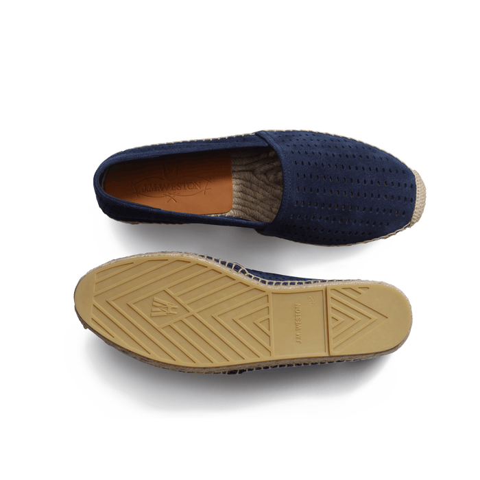 J.m. Weston Espadrille Wait And Sea Homme En Cuir Veau Velours Marine