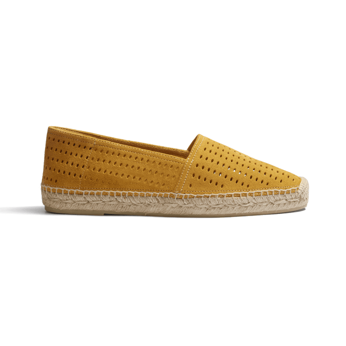 j.m. weston Espadrille Wait and Sea homme en cuir veau velours perforé jaune