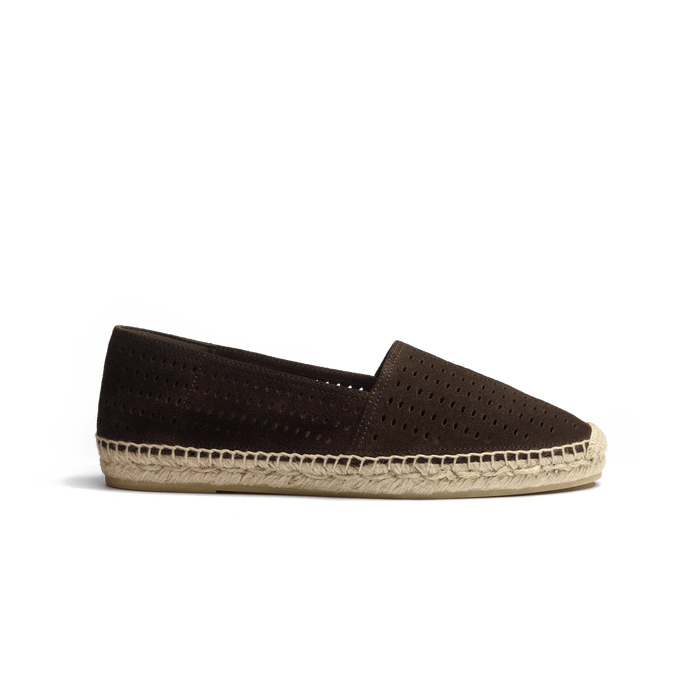j.m. weston Espadrille Wait and Sea homme en cuir veau velours marron