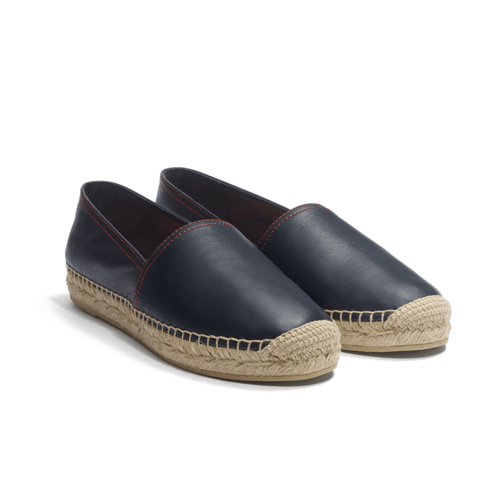 J.m. Weston Espadrille Wait And Sea Roland Garros Femme En Cuir Veau Nappa Marine