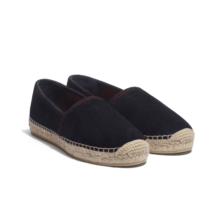 J.m. Weston Espadrille Wait And Sea Roland Garros Femme En Cuir Veau Velours Marine