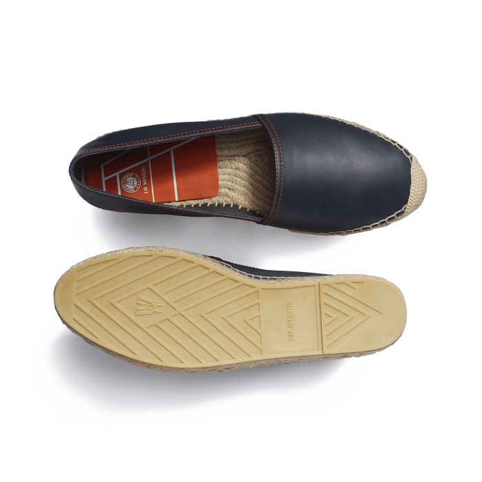 J.m. Weston Espadrille Wait And Sea Roland-Garros Homme En Cuir Veau Nappa Marine