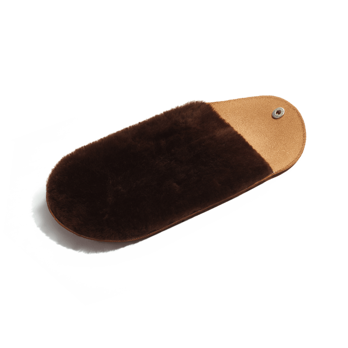 J.m. Weston Gant à Lustrer En Cuir Veau à Doublure Et Mouton Laineux Marron Foncé