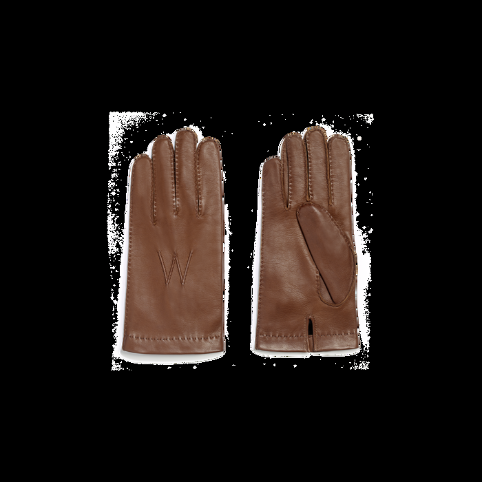 j.m. weston Gants Caractère homme cuir agneau marron bergeronnette & doublure soie