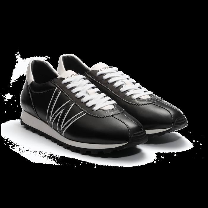 J.m. Weston Basket On My Way En Cuir Lisse Noir