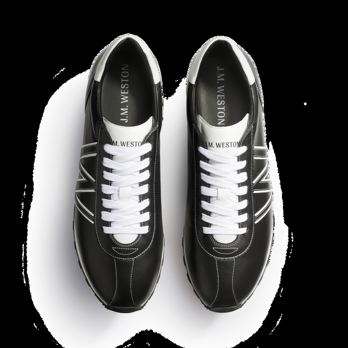 J.m. Weston Basket On My Way En Cuir Lisse Noir